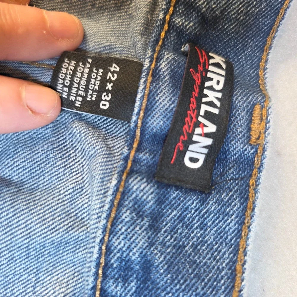 Kirkland Signature Mens Relaxed Fit Denim Jeans Blue 42x30 Vintage Look
